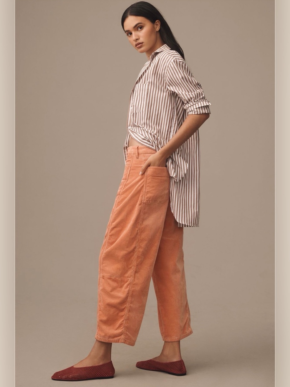 Anthropologie The Kenna Mid rise Barrel Jeans by Pilcro: Corduroy Edition
